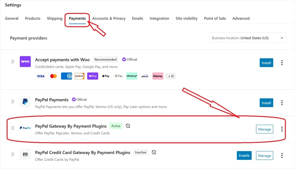 Woocommerce Settings